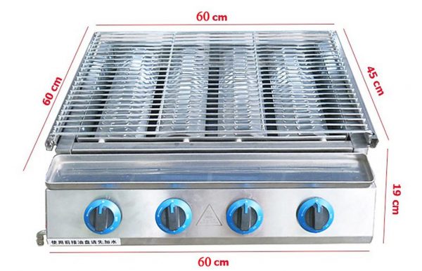 Bếp Nướng Gas 4 Họng Đốt Dài