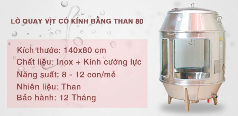 Lò quay vịt kính 80