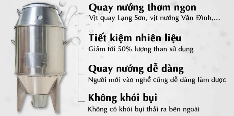 ưu điểm nổi bật của lò quay vịt 60 chân thẳng